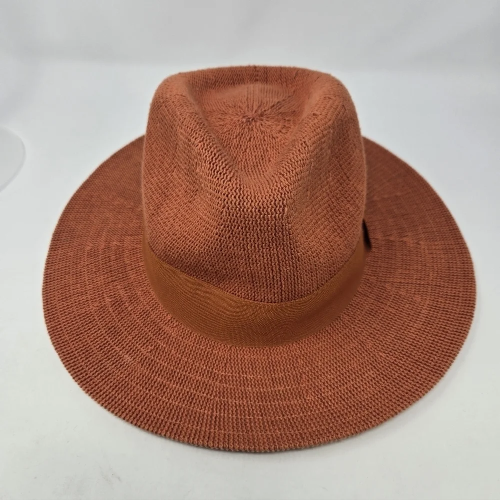 BY ANTHROPOLOGIE ROWAN RANCHER WIDE BRIM FEDORA BURNT ORANGE WOMEN OS BOHO HAT